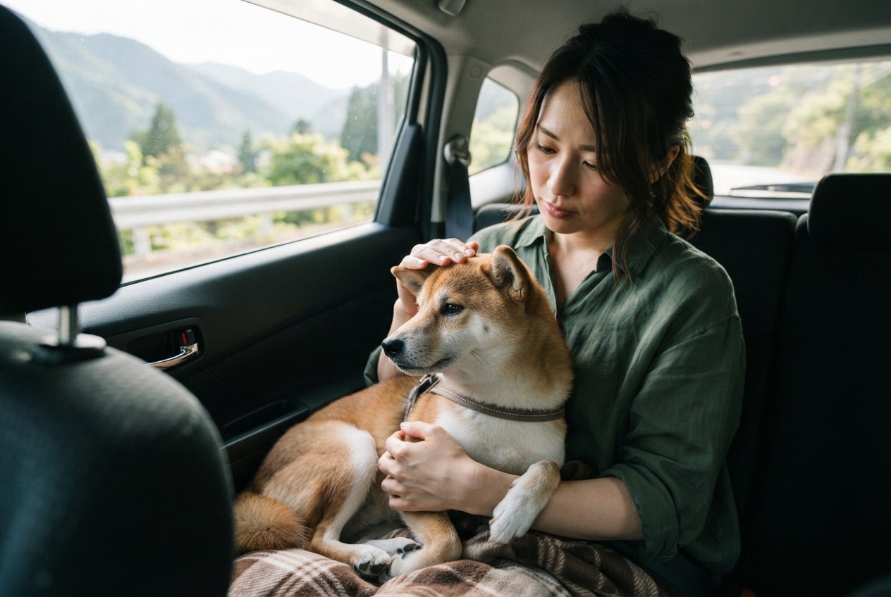 車が苦手そうな様子が見られるときのイメージ